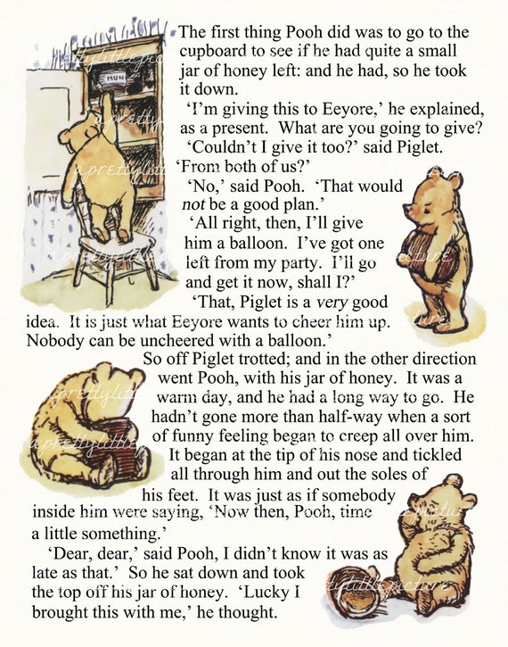 Classic Winnie the Pooh Story Page with Pooh and the Honey Pot