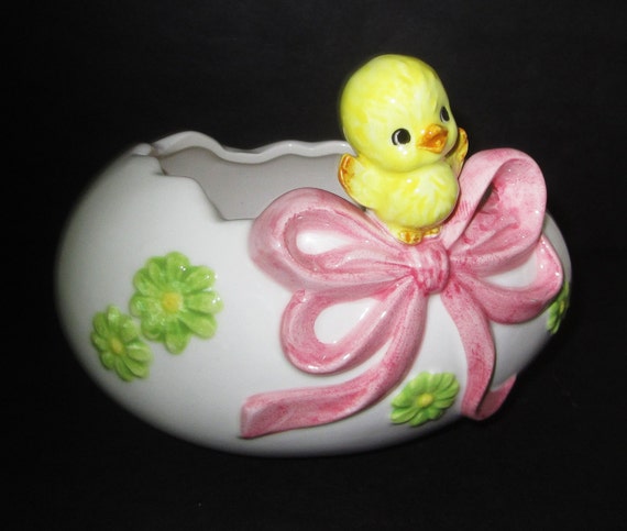 Lefton Easter Egg Planter/Candy Dish