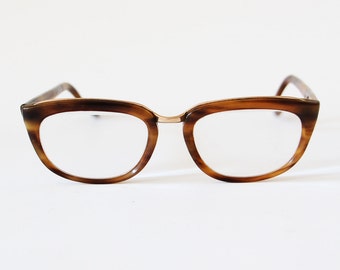 Vintage eyeglasses German frame black and brown glasses oval