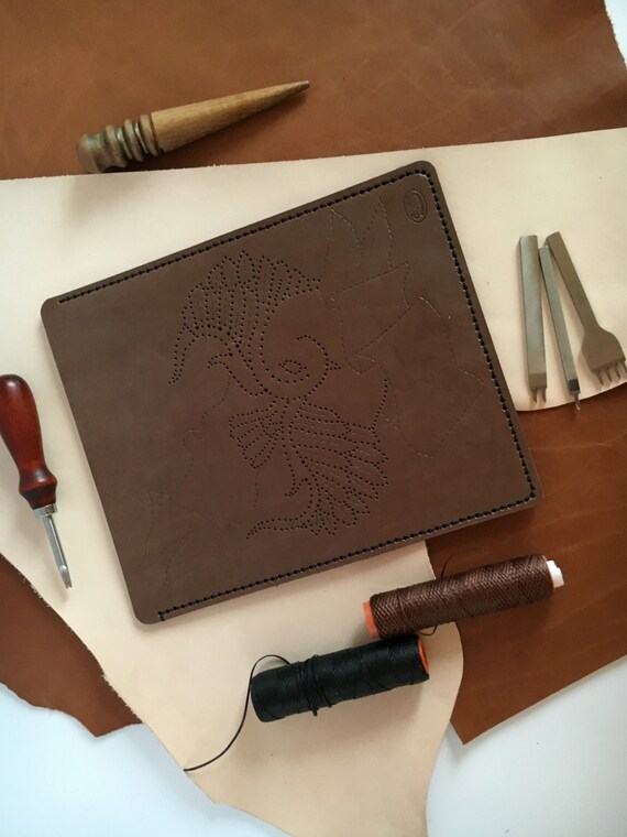 Leather tablet case Custom hand tooled leather case ipad