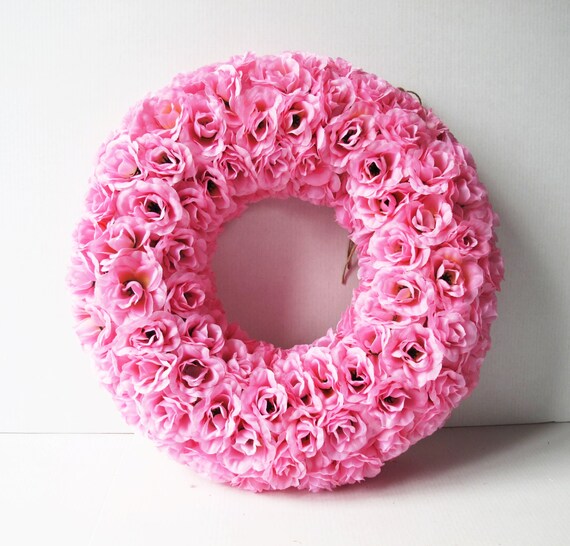 GRAND SALE Roses Wreath Artificial Silk Flowers Wreaths Front