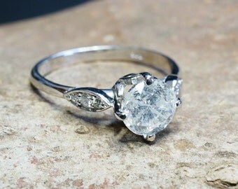 ON SALE!!! 1 ct Diamond Engagement Ring - White Gold Engagement Ring - Engagement Ring ,promise ring - Bridal Jewellery - Anniversary Gift