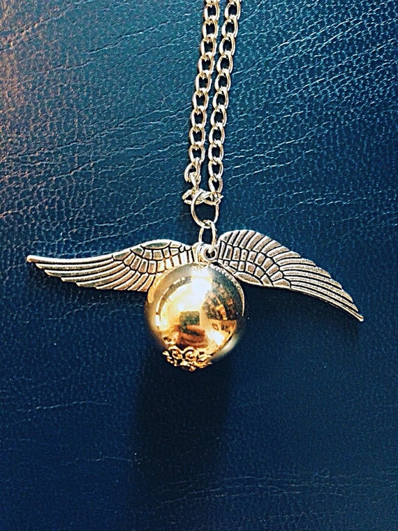Silver Golden Snitch Necklace by AmberLaurenBowtique on Etsy