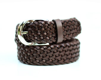 Custom Made Genuine Leather Belt 1.5" Wide – Double Prong Buckle Brown