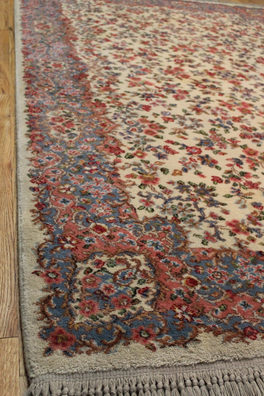 6x9 Rug Vintage Karastan Rug Ivory Kirman 788. by GypsyRugs