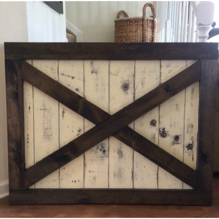 Custom Made Rustic Barn Door Style Baby Gate / Two-Tone