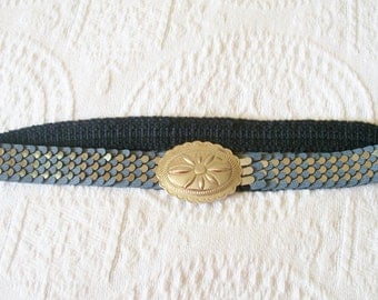Vintage Silver and Grey Stretch Belt