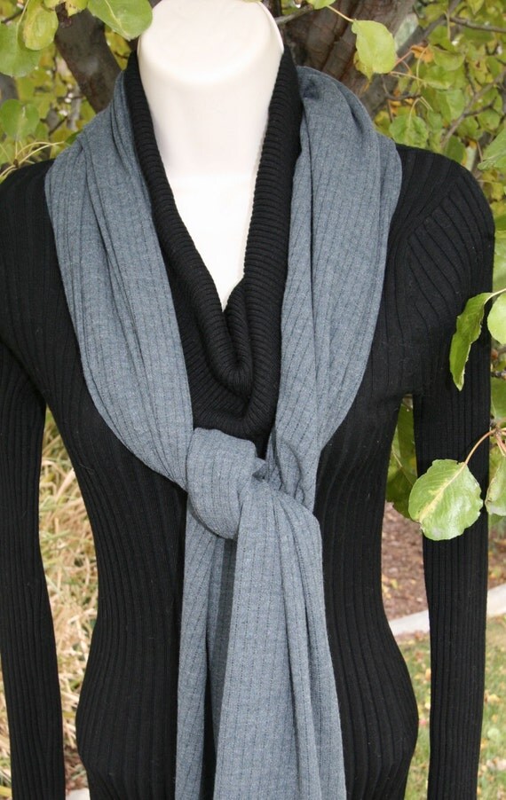 Scarf Wrap Slate Gray Grey Shawl Cover up Ladies Gift