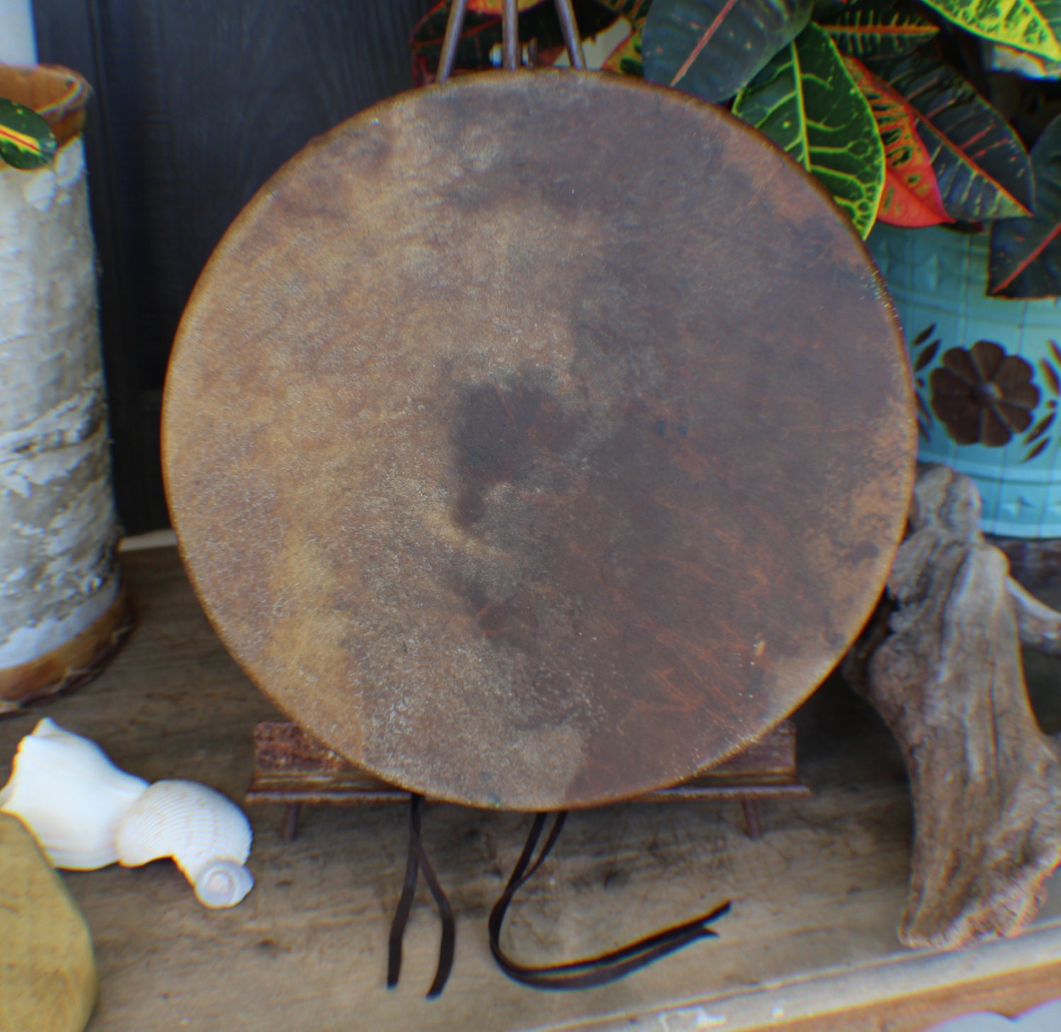 14 American Buffalo Hide Hand Drum Native by EarthMaidensEmporium