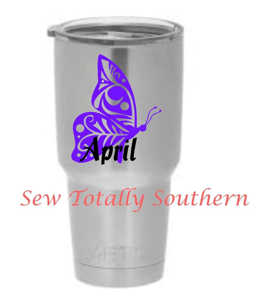 Personalized Butterfly Decal for your Yeti by SewTotallySouthern