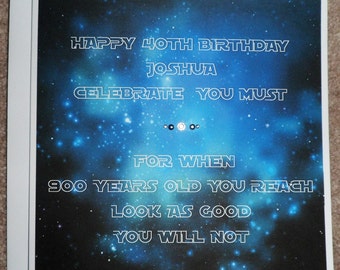 Handmade Personalised Star Wars Birthday Card Any Age