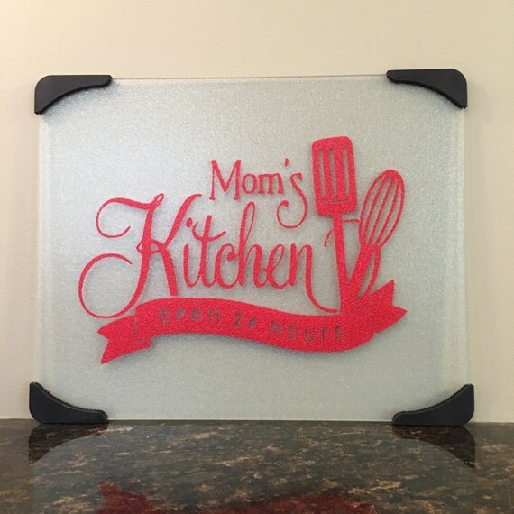 Mom's kitchen glass cutting board Grandma Nana Meema