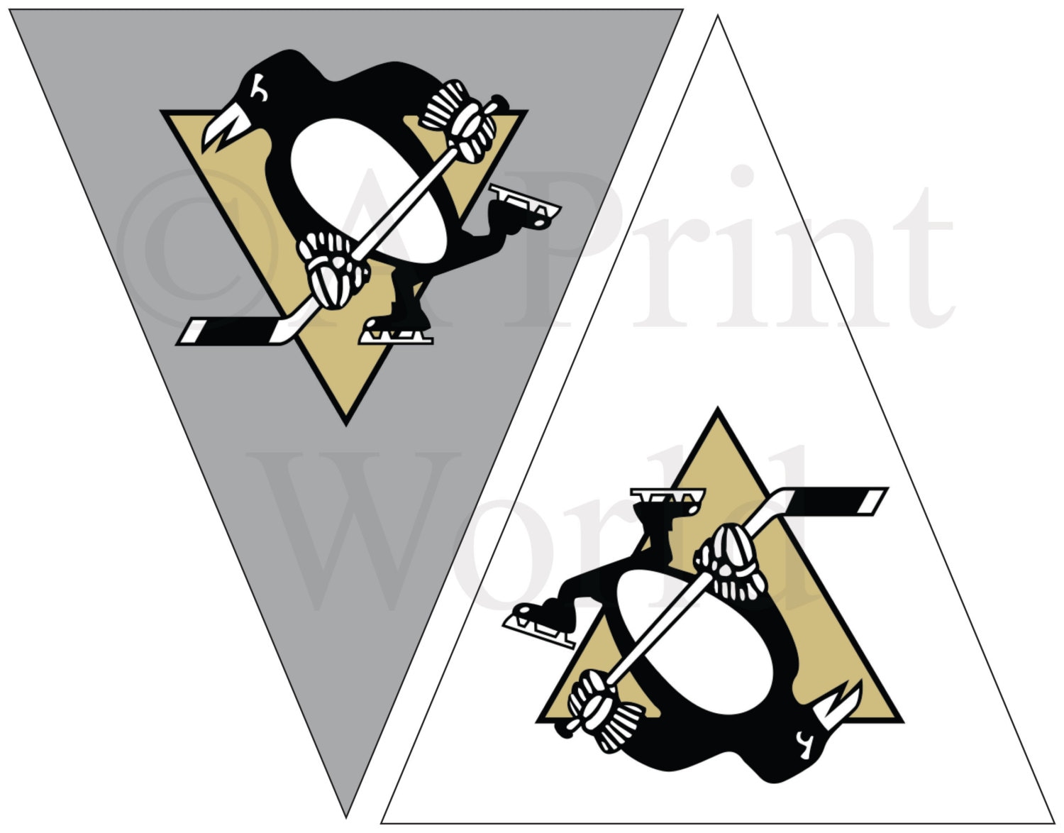 Pittsburgh Penguins Hockey printable flags. Easy Party
