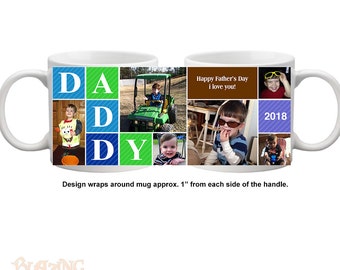 Personalize Daddy's every morning cup of coffee with this high quality, durable, Personalized Photo coffee mug - #DADDY01