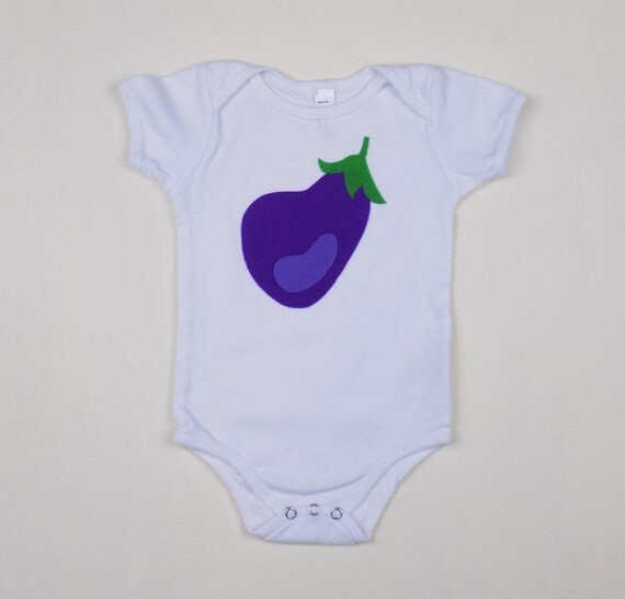 eggplant onesie vegetable onesie baby bodysuit by JamJamsJam