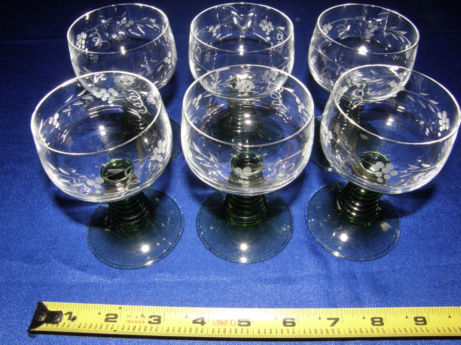 Set of 6 Vintage German Wine Cordial Bockling Glass Stemware