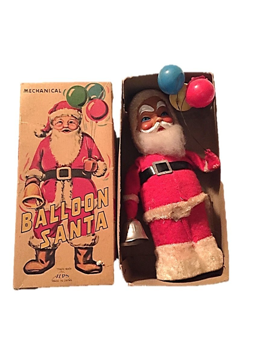 Vintage WindUp Santa Large Mechanical Christmas Toy
