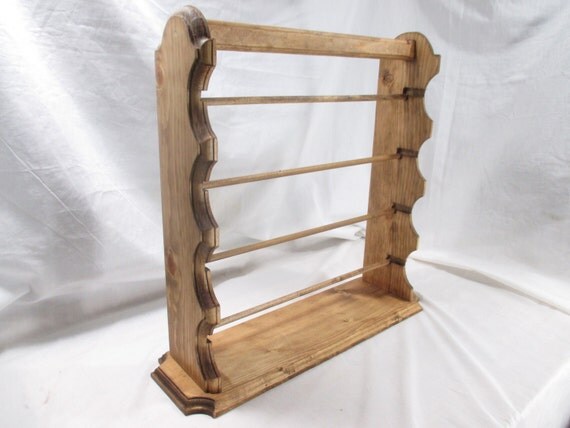 Elegant Ribbon Organizer Rack With Carry-Handle ~ Stained