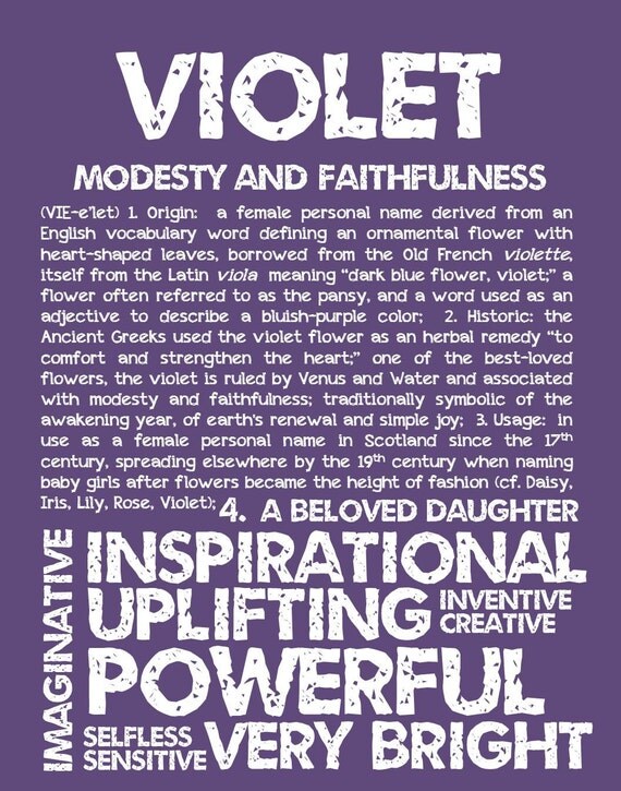 VIOLET Personalized Name Print / Typography Print / by OhBabyNames