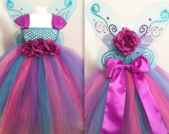 Items similar to Pink and Purple Butterfly Tutu Dress on Etsy