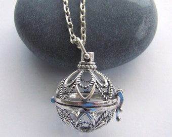 Filigree Sphere Essential Oil Diffuser Necklace, Aromatherapy Necklace