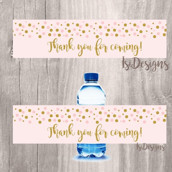 Thank You Water Bottle Labels