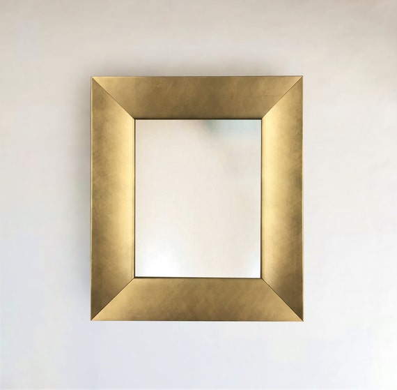 Modern Brushed Gold Framed Wall Mirror Inside Size 8x10 11x14