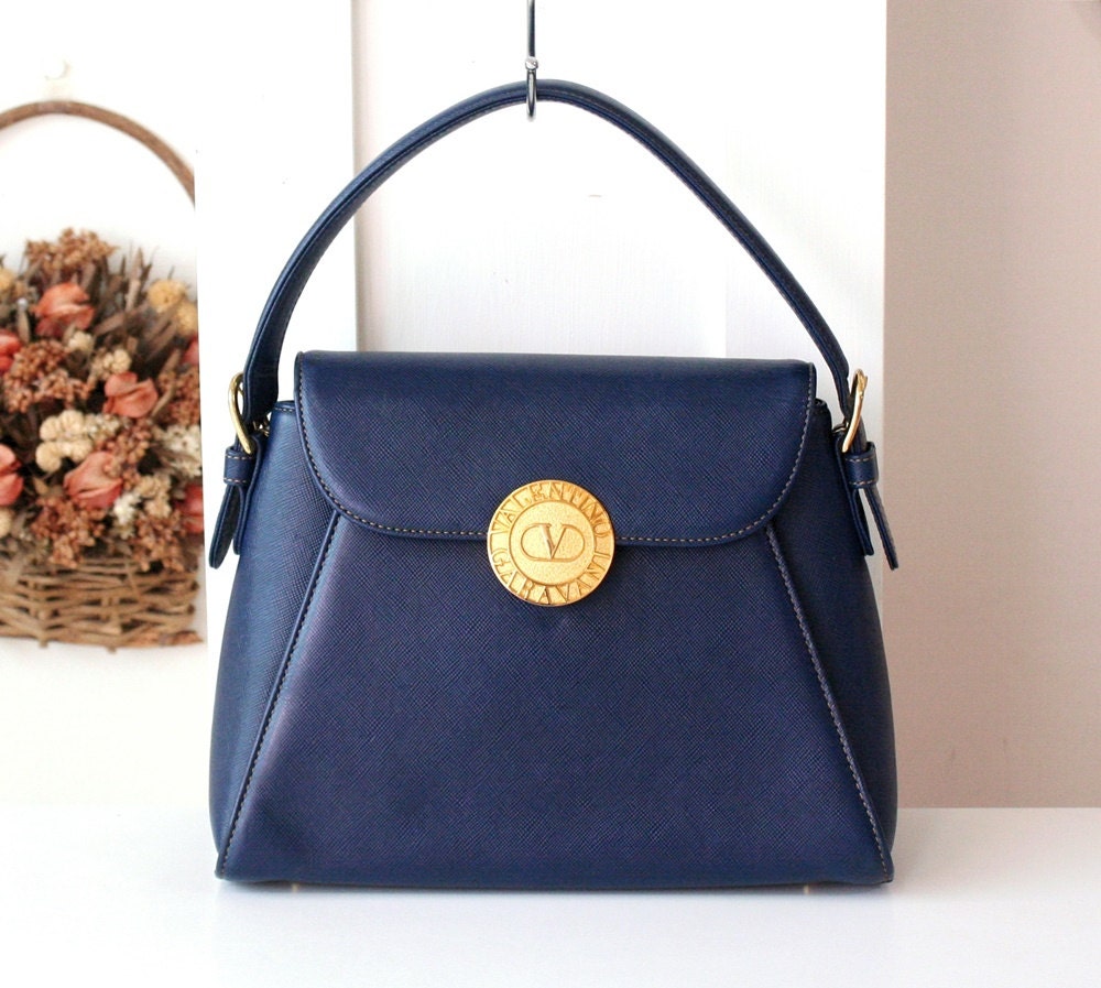 Valentino Garavani Bag Navy Tote Handbag authentic vintage