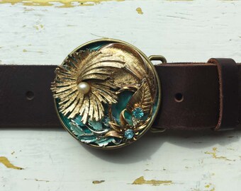 Flower Garden Buckle and Belt Strap