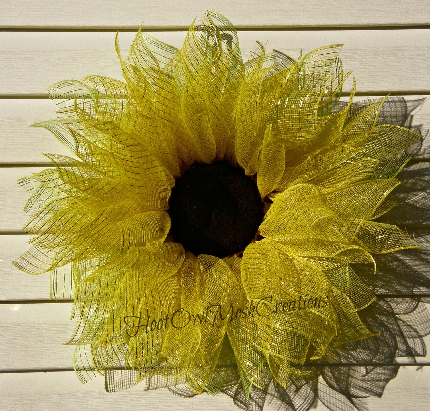 Sunflower Deco Mesh WreathDeco Mesh Sunflower WreathMesh