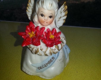 Vintage 1950s Lefton December Birthday Angel Figurine RARE