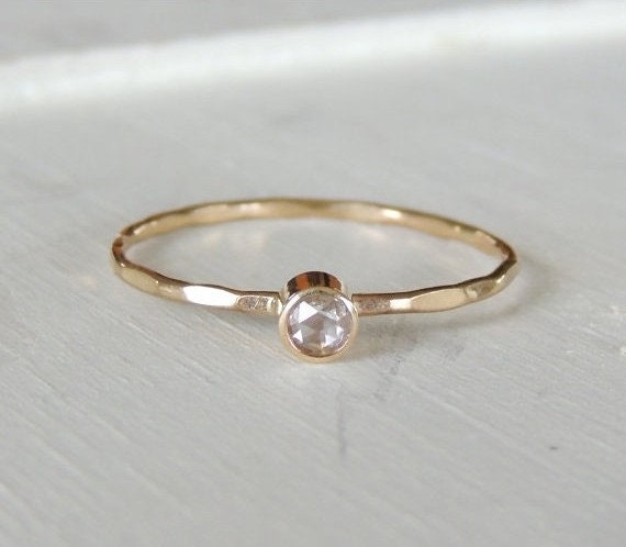Diamond Ring White Diamond Ring 14k Gold Ring by Luxuring on Etsy