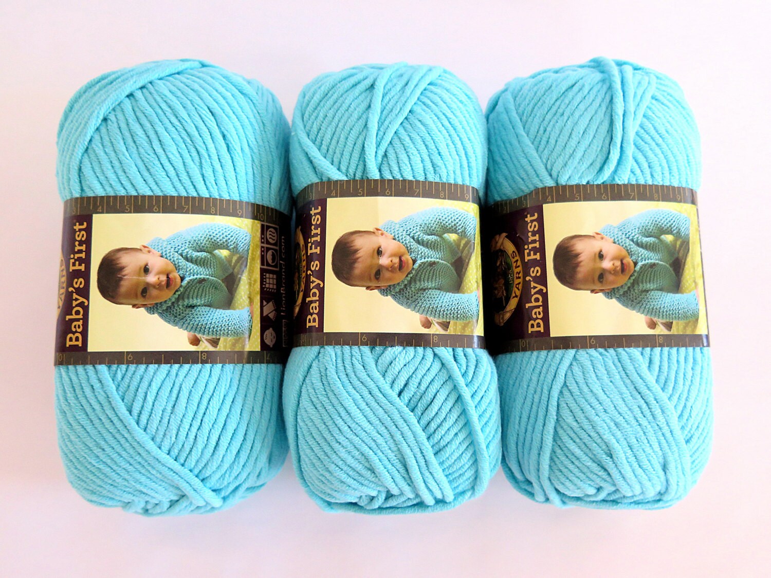 Babys First Yarn Sea Sprite Lion Brand Blue Turquoise Craft