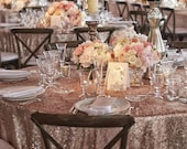 Dusty Rose Quartz SEQUIN Tablecloth Select Your Size!  Sequin Overlays,Gatsby Wedding,Glam Wedding,Vintage Weddings,Rose Gold Wedding