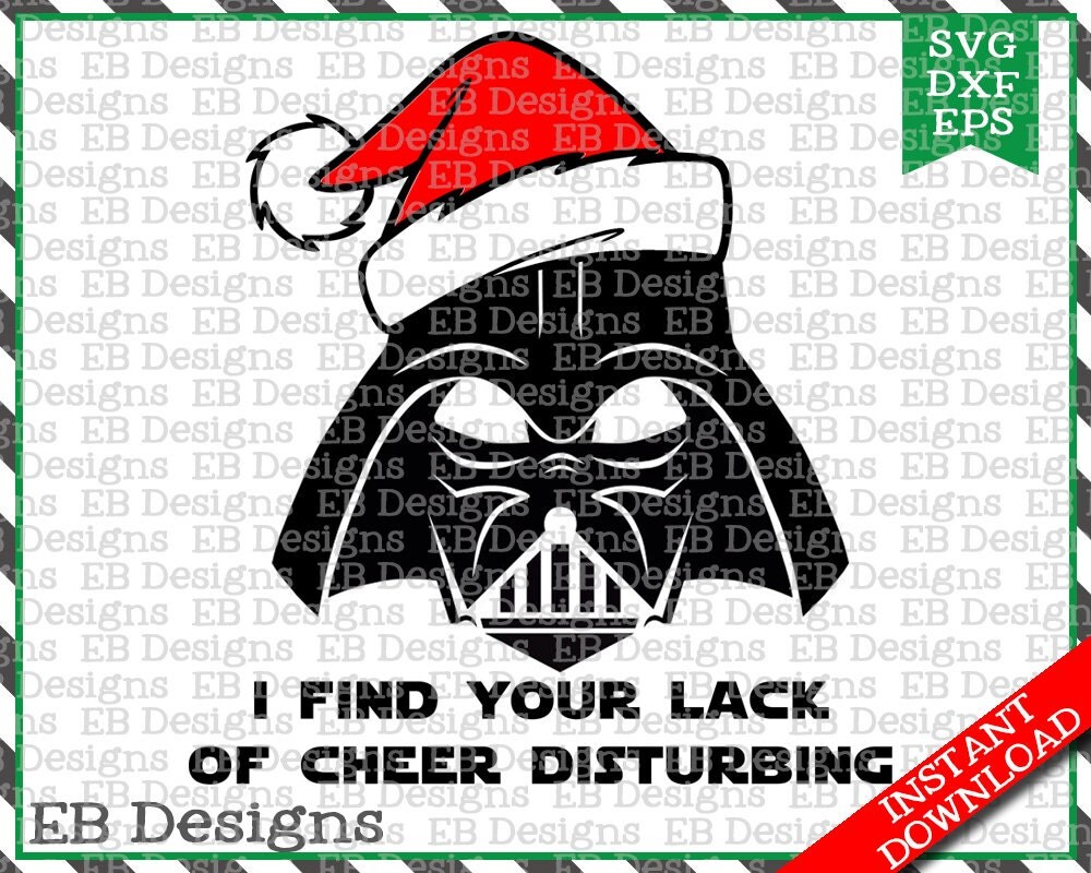 Download Vader Christmas Cut File SVG EPS and DXF