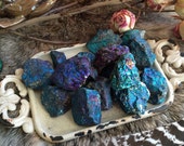 Set of Three Rough Peacock Ore-Chalcopyrite Mineral Specimen-Bornite -Rough Minerals-Meditation Tool -Reiki Healing