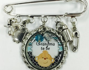 It's a boy Grandma to be pin baby shower gift