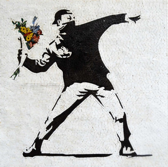 banksy flower thrower figure