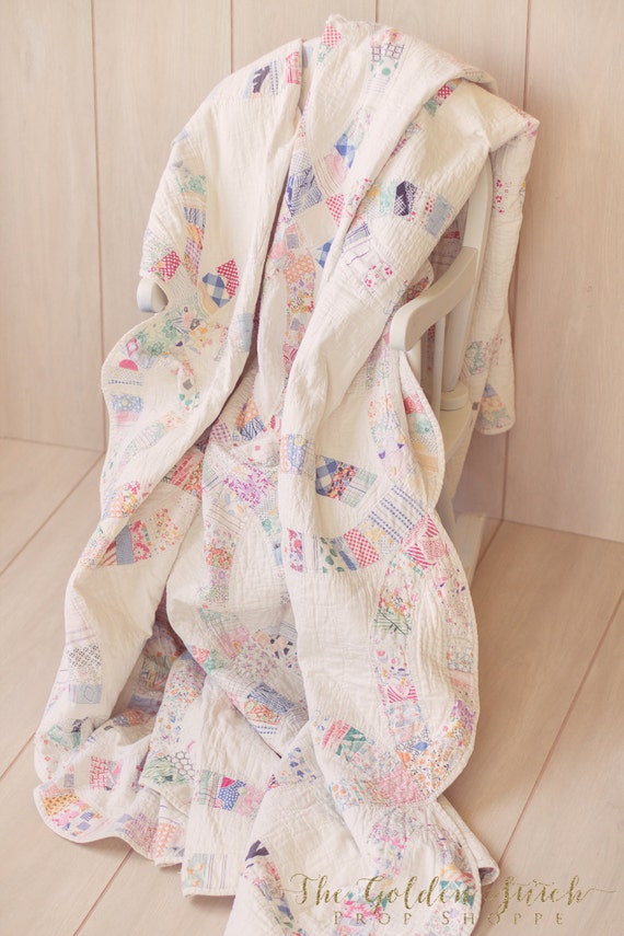 Vintage Quilt newborn photography prop by TheGoldenStitchProps