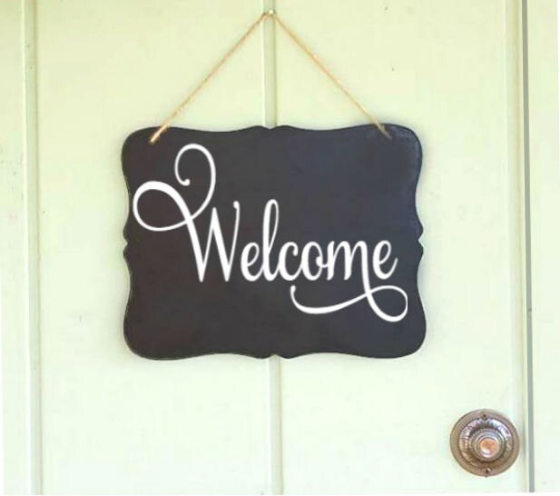 Cute Welcome Sign Chalkboard Sign hanging chalk board sign