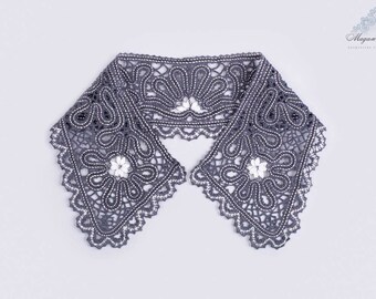 Bobbin lace Collar Shirt # 19 Russian bobbin handmade lace