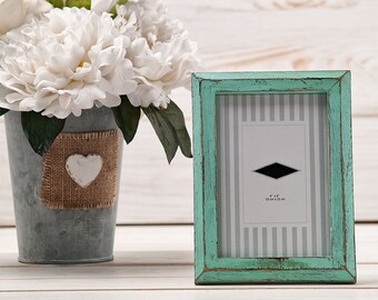 Wedding Table Number Frame Shabby Chic Picture Frame Turquoise Wood Wedding Frame Beach Wedding Frame French Country Farmhouse Home Decor