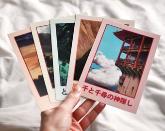 Studio Ghibli Postcard Package - 5 Postcards for Totoro, Spirited Away, Howl's Moving Castle, Nausicaa and Porco Rosso