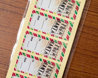 Christmas gift sticker tags - from santa