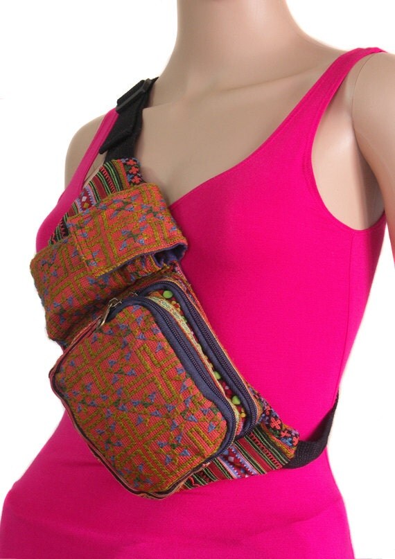 Fanny pack cotton waist pouch belt bag Crossbody Purse hand