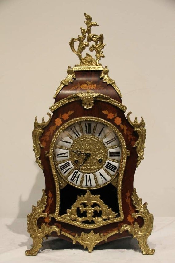 Vintage german Boulle Mantle Clock movement By by dutchclocks