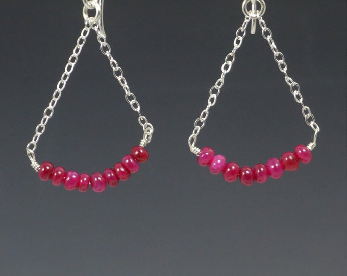 Ruby Earrings, Delicate Earrings, Gold Earring, Sterling Earrings, Rose Earrings, Copper, Dangle Earrings, Gemstone, Ruby Earring