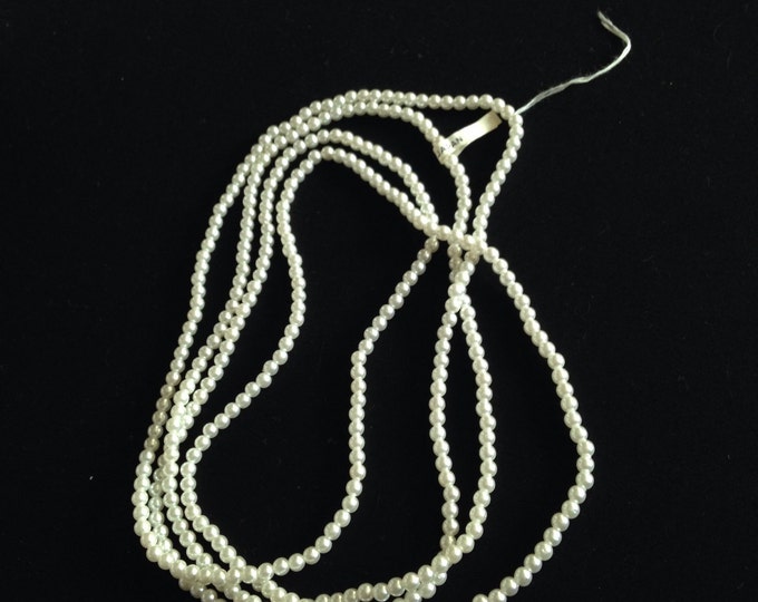 Storewide 25% Off SALE Vintage Japanese Milky White Pearl Style Beaded Infinity Necklace Featuring Original Japanese Label