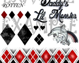 Harley Quinn temporary tattoos cosplay tattoos Suicide Squad
