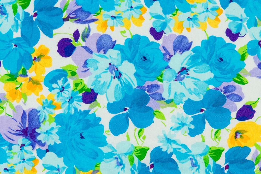 Robert Kaufman OOP Retro Floral Fabric Simply Sweet